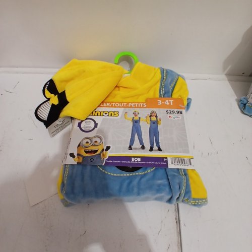 2PC TODDLER DISGUISE BOB MINION COSTUME JUMPSUIT WITH HAT - MEDIUM 3T-4T image 2