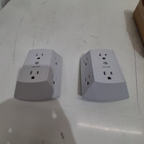 2 FOSMON 6-OUTLET OUTLET TAP ADAPTER - 15A, 125 V AC, 60HZ, 1875W - WHITE (MODEL: LA-6D) image 3