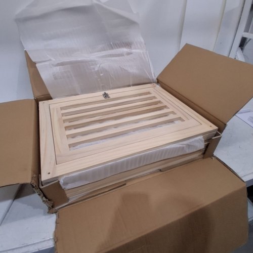 8 PANEL PUPPY DOG FENCED PLAYPEN WITH DOOR - 36.6" X 35.4" X 23.6" - TRANSPARENT CLEAR ACRYLIC / NATURAL WOOD image 4