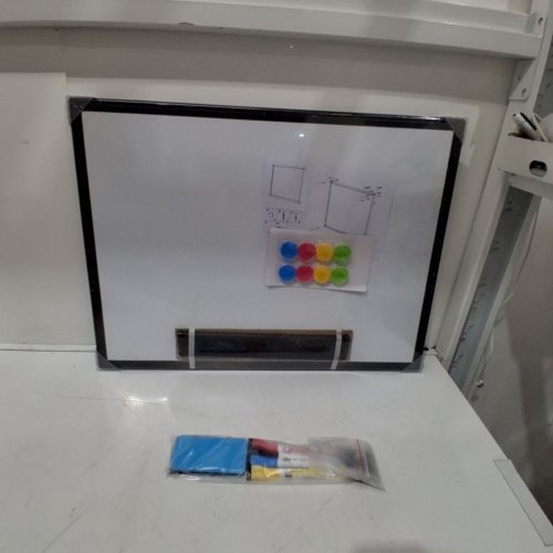 14PC AS-CA FRAMED MAGNETIC WHITE BOARD WITH ACCESSORIES - 24" X 36" - WHITE/BLACK image 2