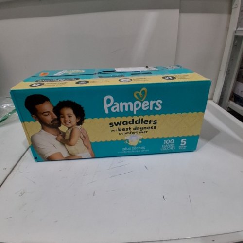100PK PAMPERS SWADDLERS DIAPERS - SIZE 5 / 27-37 LBS image 2