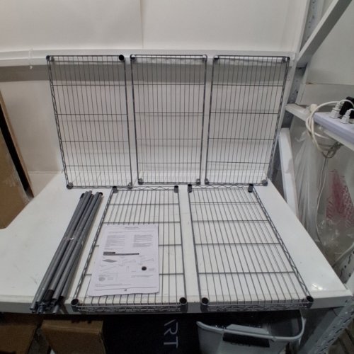 5-TIER CARBON STEEL SHELF STORAGE RACK - 23.6"W - SILVER image 3
