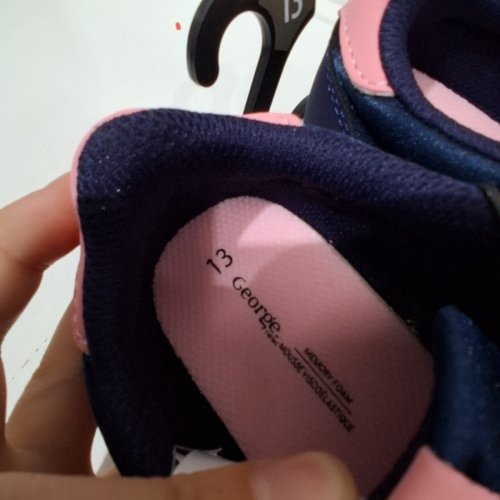GIRL'S GEORGE SNEAKERS - SIZE 13 - NAVY / PINK image 3