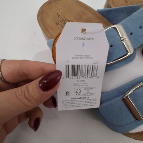 WOMEN'S TIME AND TRUE TWO STRAP SANDALS - SIZE 7 - BLUE image 2