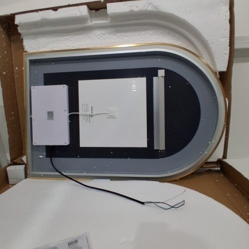 OUMUSU ARCHED LED BATHROOM MIRROR WITH TOUCH CONTROLS & ANTI-FOG FUNCTION - GOLD (MODEL: DP701_2436) image 4