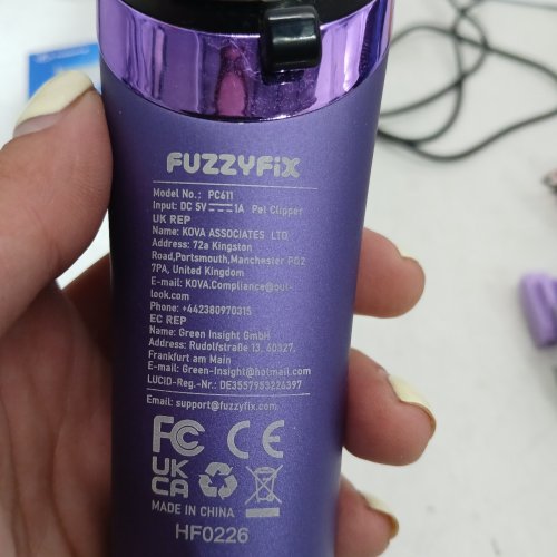FUZZYFIX PROFESSIONAL PET GROOMING CLIPPER KIT WITH ATTACHEMNTS - PURPLE (MODEL: PC611) image 2