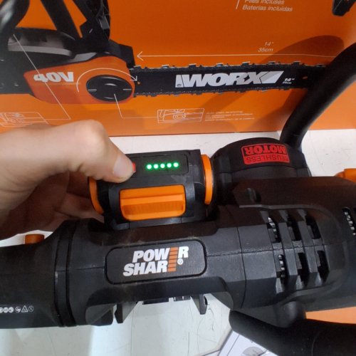 WORX WG384 40V (2.0AH) POWER SHARE CHAINSAW WITH 2X 20V BATTERIES & CHARGER - 14" (MODEL: WG384) image 2