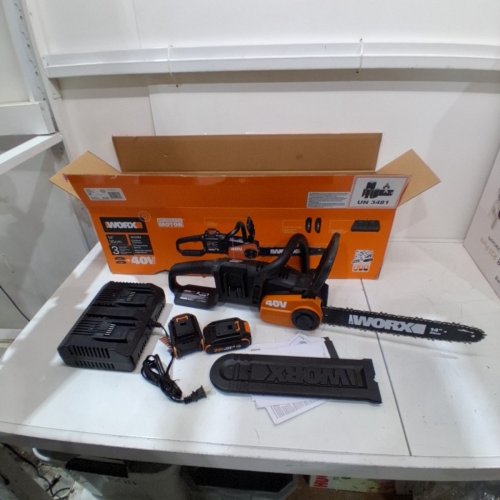 WORX WG384 40V (2.0AH) POWER SHARE CHAINSAW WITH 2X 20V BATTERIES & CHARGER - 14" (MODEL: WG384) image 3