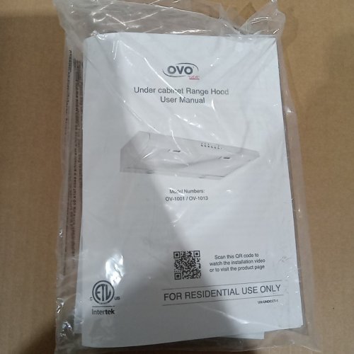 OVO UNDER CABINET RANGE HOOD VENT WITH 3-SPEED EXHAUST FAN - 30" - 700 CFM - STAINLESS (MODEL: OV-1013) image 5