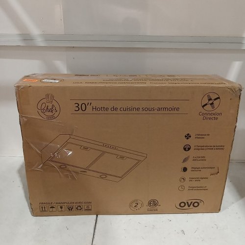 OVO UNDER CABINET RANGE HOOD VENT WITH 3-SPEED EXHAUST FAN - 30" - 700 CFM - STAINLESS (MODEL: OV-1013) image 6