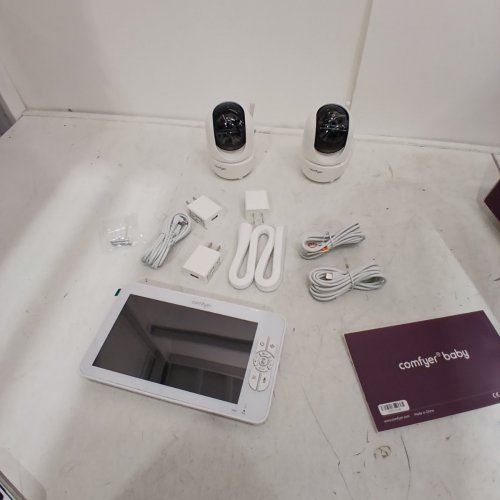 3PC COMFYER 2-WAY SPLIT-SCREEN BABY MONITOR - 7" SCREEN - WHITE (MODEL: BM01) image 2