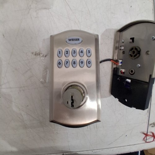 WEISER SMARTCODE 10 KEYLESS ENTRY DOOR LOCK WITH KEYPAD - SATIN NICKEL (MODEL: 9GED26000-001) image 5