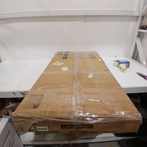 VASAGLE FOLDING COMPUTER DESK - 40" X 20" - WHITE/NATURAL OAK (MODEL: LWD152YD01) image 3