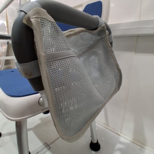 HEIGHT ADJUSTABLE SHOWER CHAIR WITH TOILETRIES BAG - 34" X 20" - BLUE (MODEL: KDB-796A) image 3
