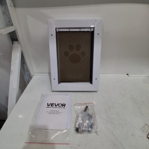 VEVOR ALUMINUM FRAME MAGNETIC LOCKABLE FLAP PET DOOR - 8 1/4" X 12 1/4" FLAP OPENING SIZE - WHITE (MODEL: CWM07-3M) image 2