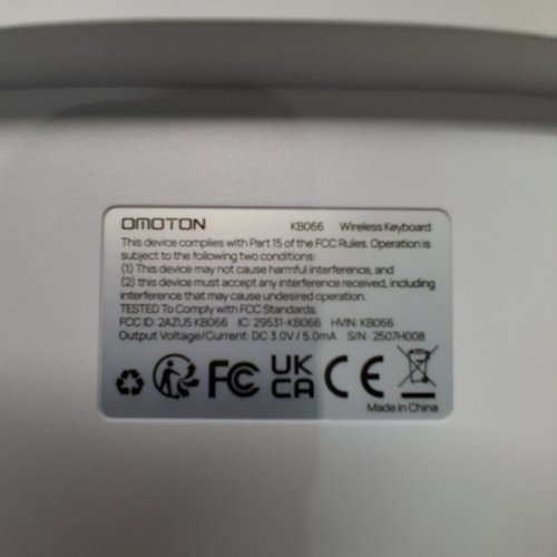 OMOTON COMPACT WIRELESS KEYBOARD - SILVER (MODEL: KB066) image 3