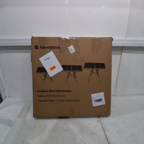 RAYNESYS FOLDABLE ADJUSTABLE HEIGHT MESH CAMP TABLE - 47.2" X 29.5" X 17.3"/24.4"/29.5" - BLACK image 6