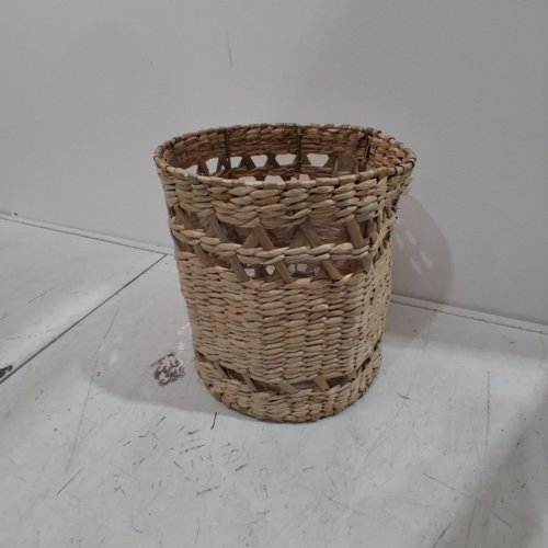 THRESHOLD HANDWOVEN CATTAIL LEAVES WASTEBASKET 10" - NATURAL BROWN image 4