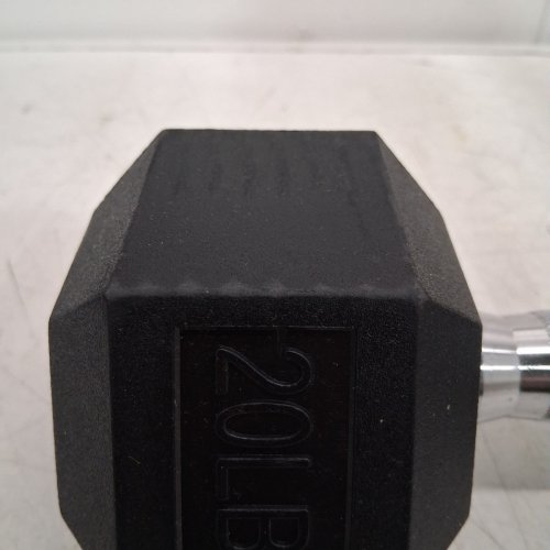 AMAZON BASICS RUBBER ENCASED HEX DUMBBELL - 20LB - BLACK image 3