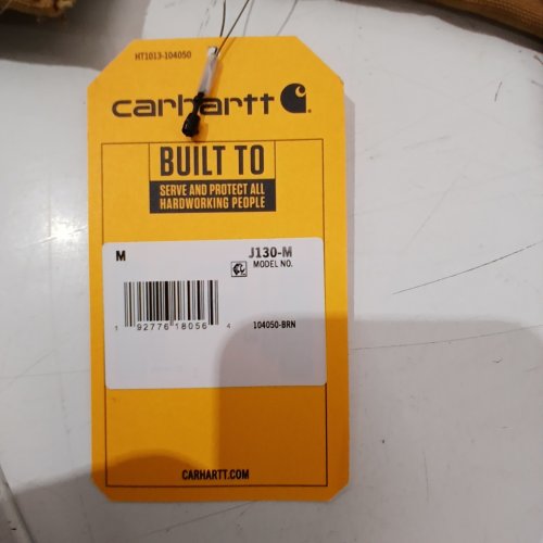 MEN'S CARHARTT LOOSE FIT WASHED DUCK INSULATED ACTIVE JACKET - MEDIUM - LIGHT BROWN (STYLE: J130-M) image 2