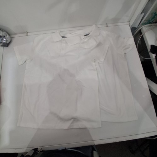2PK BOY'S GEORGE SHORT SLEEVE POLO SHIRTS - EXTRA LARGE (14-16) - WHITE (STYLE: GRY103BEC) image 2
