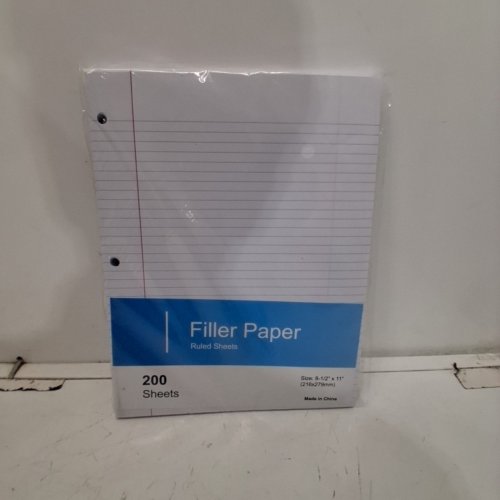 2(200PK) 3-HOLE PUNCHED RULED REINFORCED FILLER PAPER - 8.5" X 11" image 2