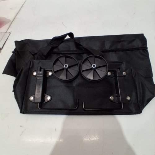 FOLDABLE SHOPPING CART COLLAPSIBLE BAG WITH FOLDABLE WHEELS - BLACK image 2