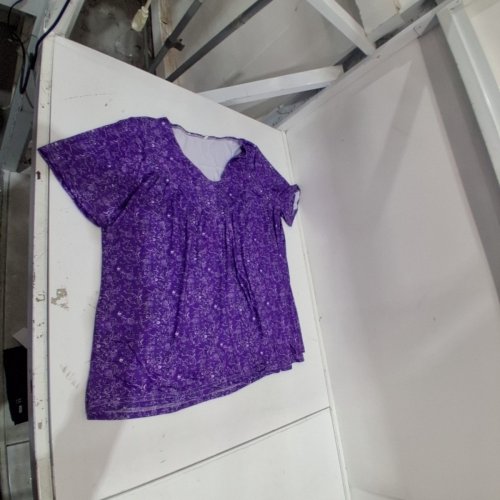 WOMEN'S FLORAL BLOUSE - XXL - PURPLE image 2