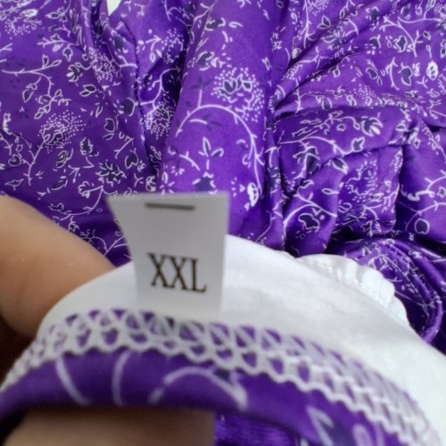 WOMEN'S FLORAL BLOUSE - XXL - PURPLE image 3