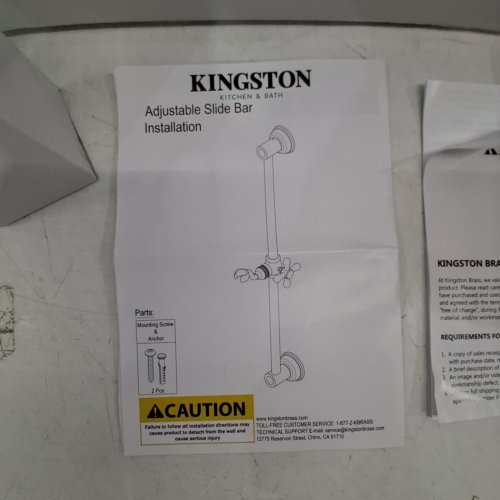 4PC KINGSTON MADE TO MATCH HAND SHOWER COMBO WITH SLIDE BAR - 24" - BRASS (MODEL: KAK3327W7) image 2