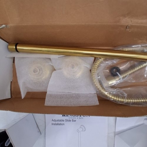 4PC KINGSTON MADE TO MATCH HAND SHOWER COMBO WITH SLIDE BAR - 24" - BRASS (MODEL: KAK3327W7) image 4