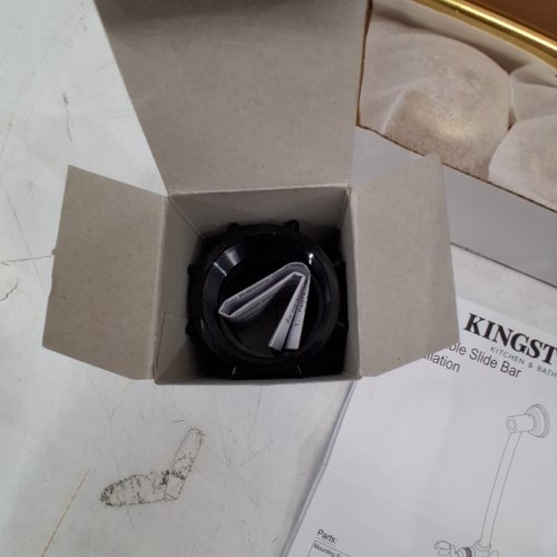 4PC KINGSTON MADE TO MATCH HAND SHOWER COMBO WITH SLIDE BAR - 24" - BRASS (MODEL: KAK3327W7) image 5