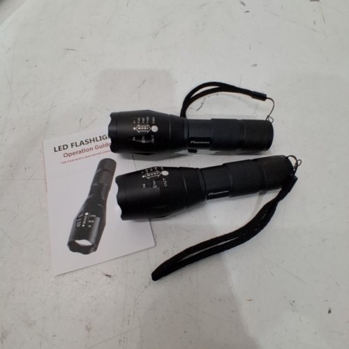 2PK PLOARNOVO HANDHELD HUNTING FLASHLIGHT - BLACK image 2