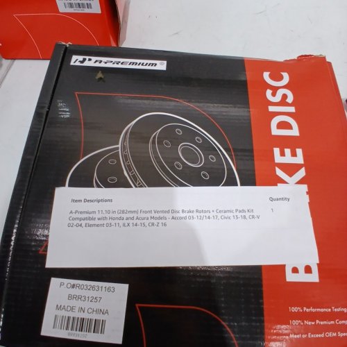 A-PREMIUM FRONT VENTED DISC BRAKE ROTORS + CERAMIC PADS - HONDA AND ACURA, ACCORD 03-12/14-17, CIVIC 13-18, CR-V 02-04, ELEMENT 03-11, ILX 14-15, CR-Z 16 image 6