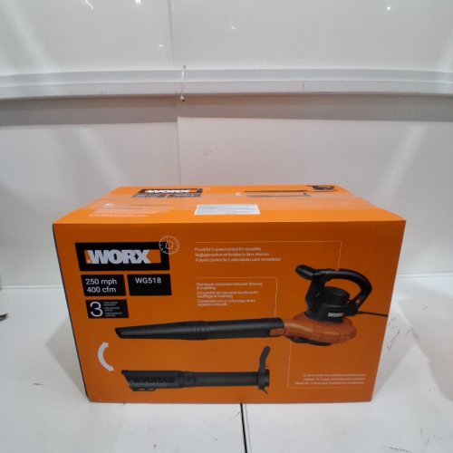 WORX ELECTRIC CODRED LEAF BLOWER AND VACUUM - 120V 12A 160/250 MPH 400 CFM - BLACK/ORANGE (MODEL: WG518) image 3