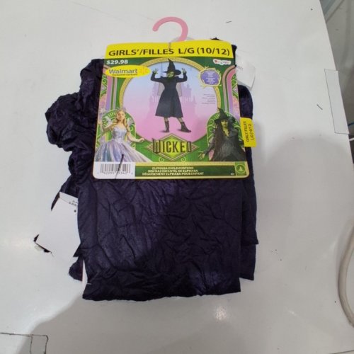 3PC GIRLS DISGUISE WICKED ELPHABA DELUXE COSTUME - LARGE 10-12 - PURPLE image 2