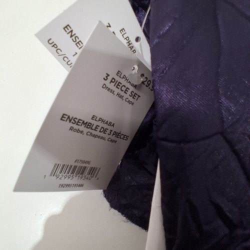 3PC GIRLS DISGUISE WICKED ELPHABA DELUXE COSTUME - LARGE 10-12 - PURPLE image 3