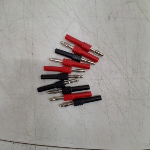 10PC BRASS INDUSTRIAL BANANA PLUG CONNECTOR - 4MM MALE TO 2MM FEMALE - BLACK/RED image 3