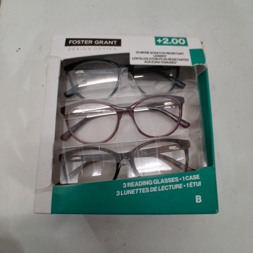 3PK FOSTER GRANT SCRATCH RESISTANT LENSES READING GLASSES - +2.00 - ASSORTED COLOURS image 3