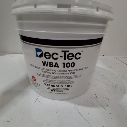 2PC DEC-TEC WATER-BASED LATEX ADHESIVE WITH ADHESIVE SPREADER - 2.63 GAL - 9" SPREADER - SILVER/WHITE(MODEL: WBA 100) image 2