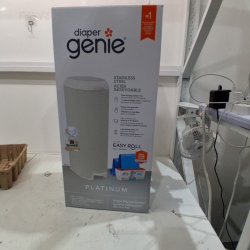 DIAPER GENIE PLATINUM STAINLESS STEEL DIAPER PAIL - 27" - GREY image 4