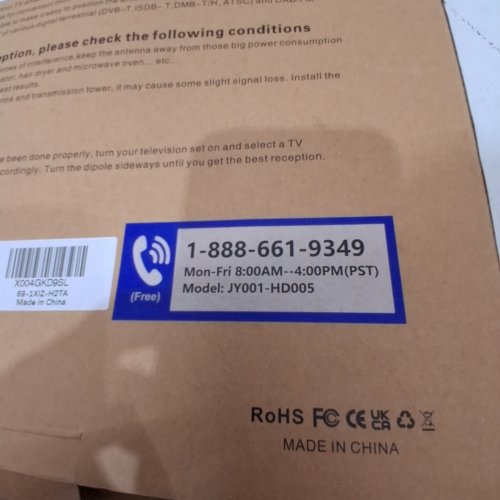 DIGITAL HDTV ANTENNA FOR TV BROADCAST CHANNELS - 1080P FHD (MODEL: JY001-HD005) image 2