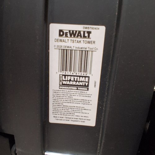 3PC DEWALT TSTAK MODULAR PORTABLE TOWER TOOLBOX REMOVABLE TOOL STORAGE SYSTEM WITH WHEELS - 20" X 17" X 27" - YELLOW/BLACK (MODEL:DWST60404) image 4