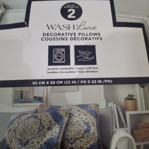 2PK WASH LUME TOWN & COUNTRY LIVING DECORATIVE PILLOWS - 22" X 22" - MULTICOLOURED (MODEL: 1901552) image 4