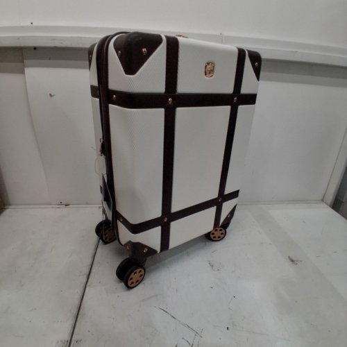 SWISS GEAR VINTAGE TRUNK EXPANDABLE SPINNER LUGGAGE - 19" - WHITE/BROWN (MODEL: 7739200152) image 3