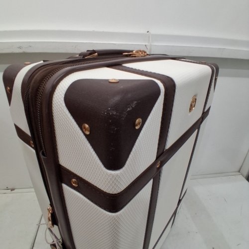 SWISS GEAR VINTAGE TRUNK EXPANDABLE SPINNER LUGGAGE - 19" - WHITE/BROWN (MODEL: 7739200152) image 4