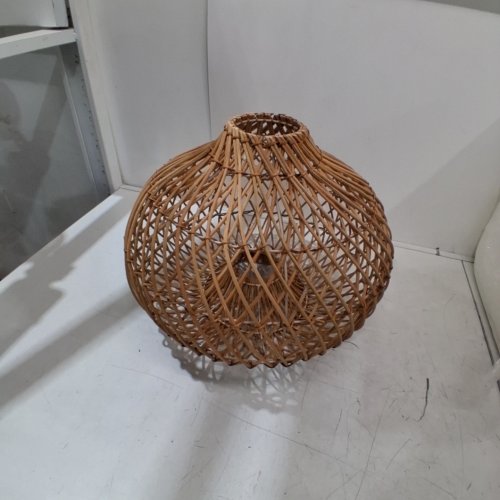 WOVEN RATTAN PENDANT LAMPSHADE - 16" - NATURAL/BROWN image 2
