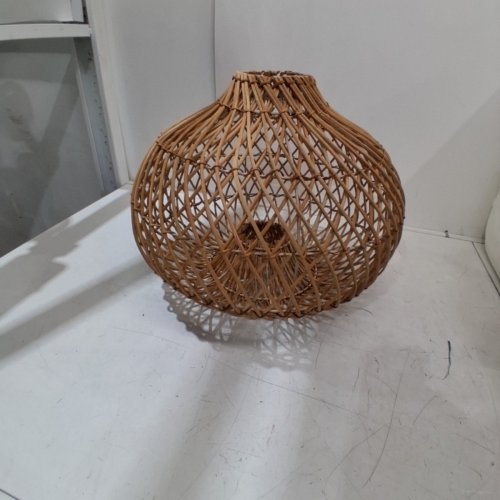 WOVEN RATTAN PENDANT LAMPSHADE - 16" - NATURAL/BROWN image 4