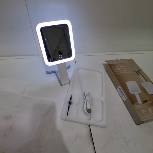 B BEAUTY PLANET 30X DOUBLE-SIDED FOLDING/HANGING DIMMABLE MAGNIFYING MIRROR WITH 3 COLOR LIGHT - 10.3" X 5.2" -WHITE / SILVER - (MODEL: MF32) image 4