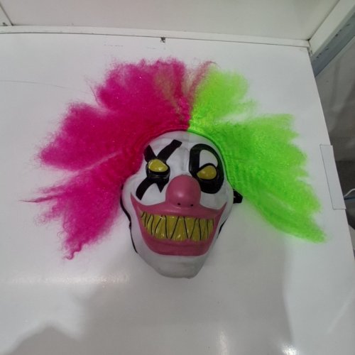 NEON CLOWN MASK - OSFM - PINK AND GREEN image 3
